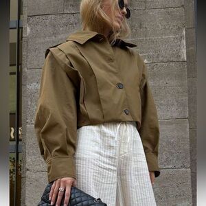 Khaki trench coat jacket